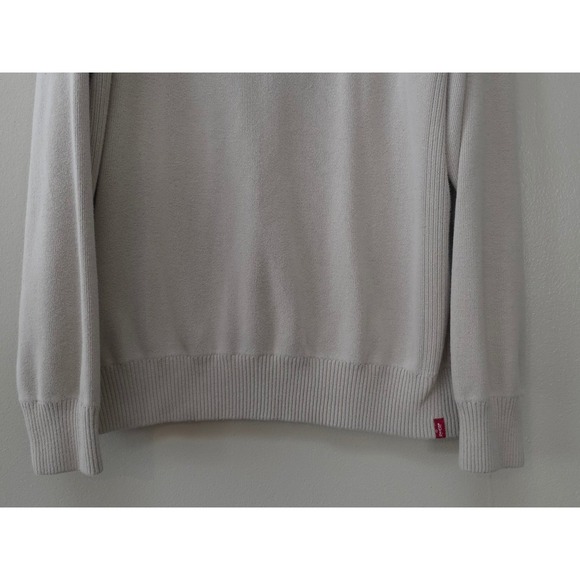 Levi's Crewneck Cotton Ribbed Knit Tan Preppy Sweater Mens Large - Picture 4 of 11